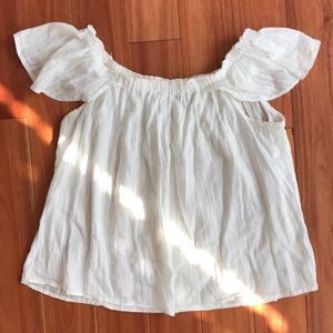 Off the shoulder white blouse